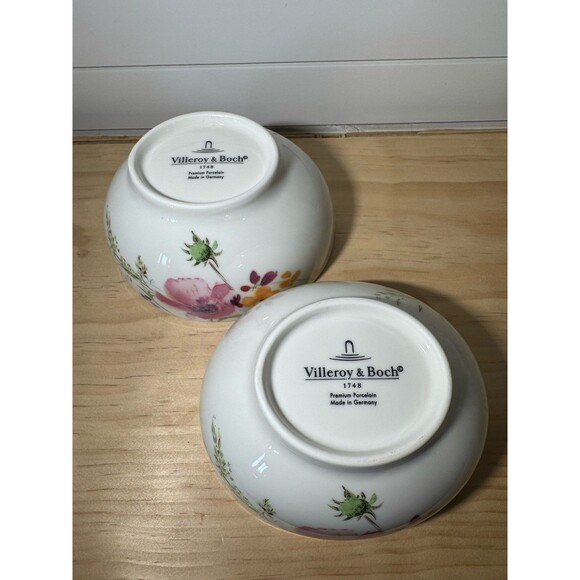 Villeroy & Boch “Mariefleur Gris” 2 Bowls Porcelain Germany Cottagecore Floral - Picture 6 of 6